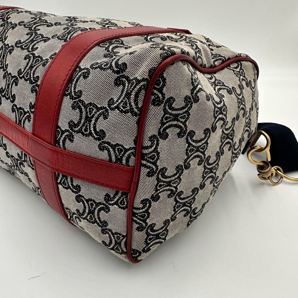 CELINE Handbag Mini Boston Bag Triomphe Canvas and Leather - Picture 7 of 14